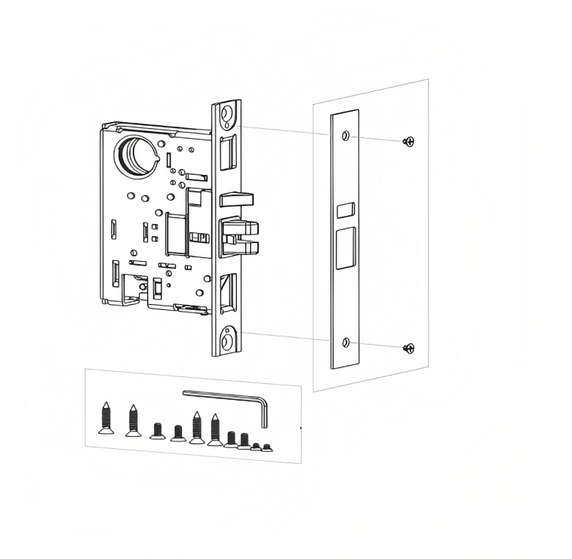 PHI EM303 FSE 630 Electrified Mortise Lock Body, 03 Function, Fail Secure, Satin Stainless Steel Finish