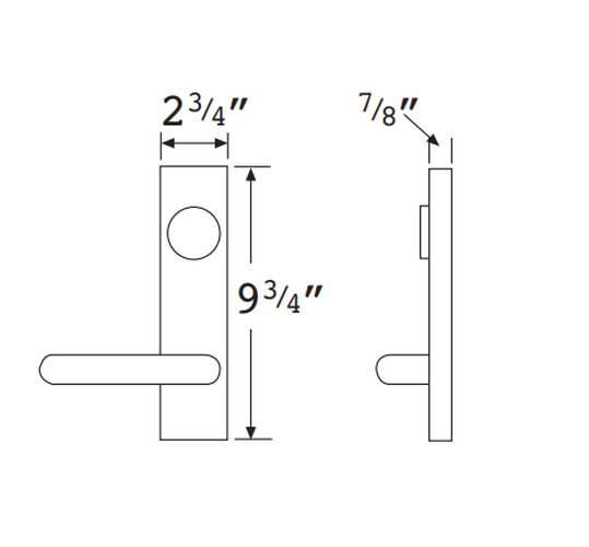 Falcon 511L-D Vandal Resistant Lever Trim, For 25 Series Exit Device