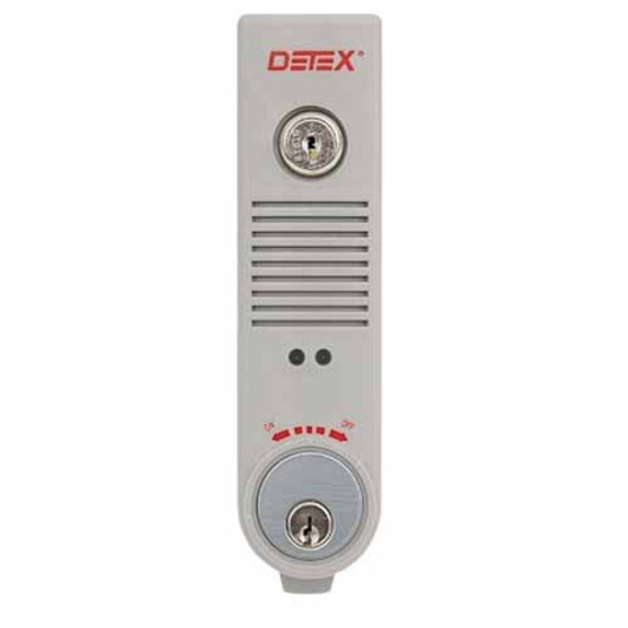 Detex EAX-500 W-CYL KD GRAY Battery Powered Exit Alarm w/ Keyed Different Cylinder, Gray
