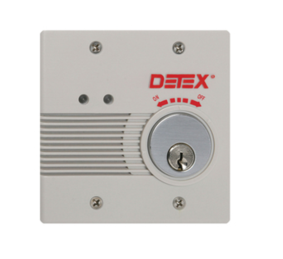 Detex EAX-2500F MC65 AC/DC External Powered Wall Mount Exit Alarm - Flush Mount w/ Mortise Cylinder