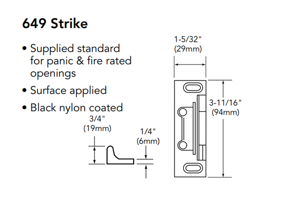 Sargent 12-8810 Multi-Function Fire Rated Panic Rim Exit Device