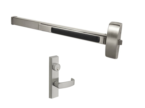 Sargent 12-8804E ETL 32" Fire-Rated Rim Exit Device w/ 704 ETL Night Latch Lever Trim