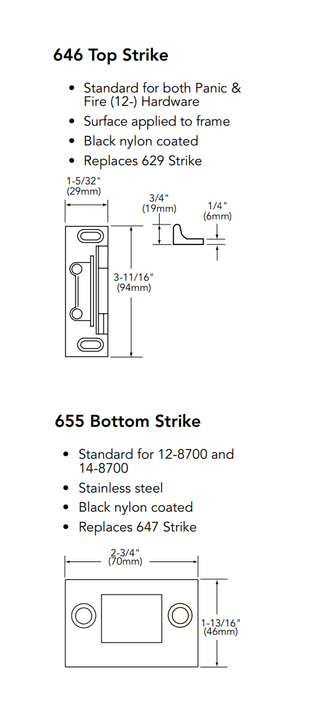 Sargent 12-8710J 42" Fire Rated Surface Vertical Rod Exit Device, Exit Only