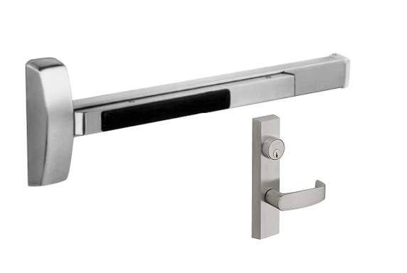 Sargent 12-MD8613F ETL 36" Fire Rated Concealed Vertical Rod Exit Device for Metal Doors w/ 713-4 ETL Classroom Lever Trim