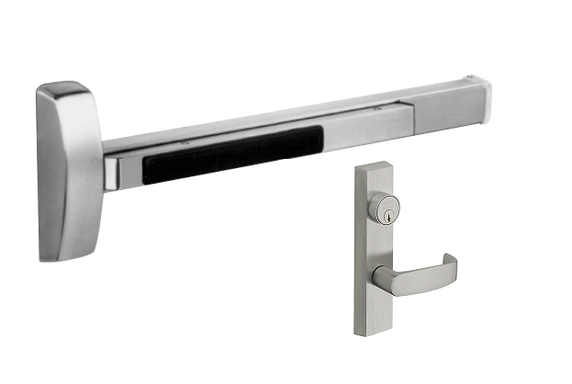 Sargent 12-MD8613J ETL 42" Fire Rated Concealed Vertical Rod Exit Device for Metal Doors w/ 713-4 ETL Classroom Lever Trim