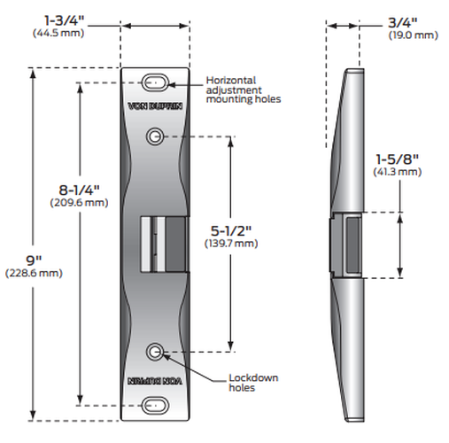 Von Duprin 6300 Surface Mount Electric Strike, for Rim Exit Devices