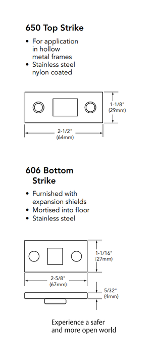 Sargent AD8615E 32" Concealed Vertical Rod Exit Device for Aluminum Doors, Passage - No Trim