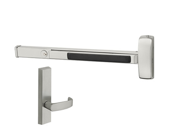 Sargent 16-AD8615 ETL Cylinder Dogging Concealed Vertical Rod Exit Device for Aluminum Doors w/ 715-4 ETL Passage Lever Trim