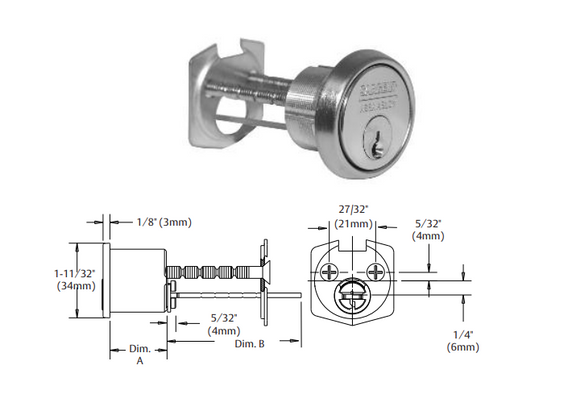 Sargent 34 Rim Cylinder