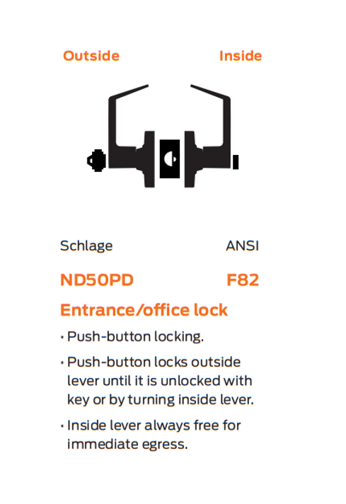 Schlage ND50PD ATH Heavy Duty Entrance/office Lever Lock, Athens Style