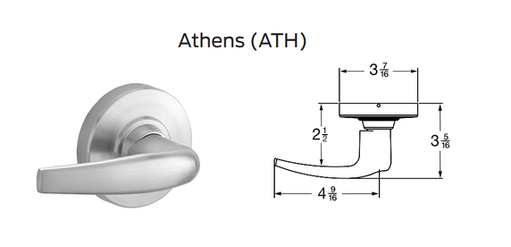 Schlage ND50PD ATH Heavy Duty Entrance/office Lever Lock, Athens Style