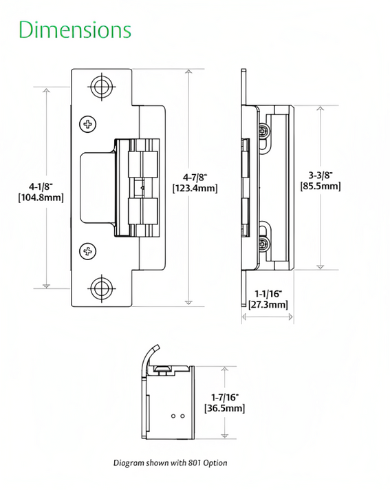 HES 8300C-LBM Fire-Rated Concealed Complete Electric Strike for Cylindrical Locksets w/ Latchbolt Monitor