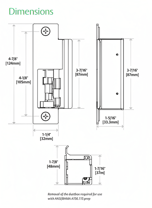 HES 8500 Fire Rated Concealed Electric Strike for Mortise Locksets