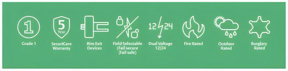 HES 9500-LBSM Fire Rated Surface Mounted Electric Strike w/ Latchbolt Strike Monitor
