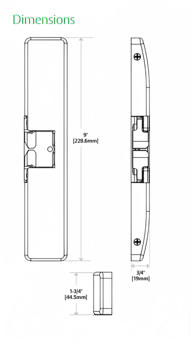 HES 9600 Surface Mounted Electric Strike for Rim Exit Devices