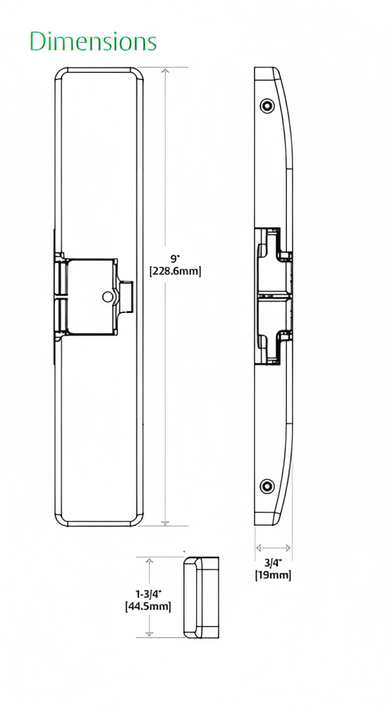 HES 9700-LBM Fire Rated Surface Mounted Electric Strike for Squarebolt Rim Device w/ Latchbolt Monitor