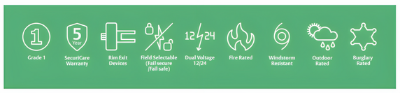 HES 9700-LBSM Fire Rated Surface Mounted Electric Strike for Squarebolt Rim Device w/ Latchbolt Strike Monitor