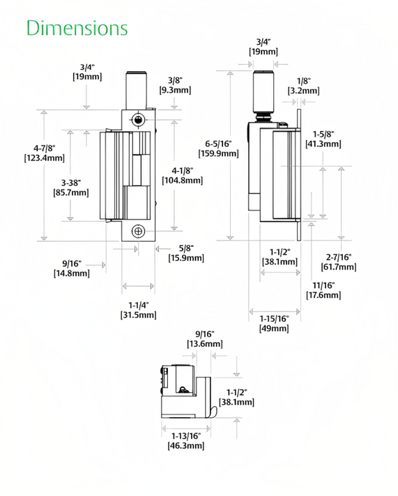 HES Folger Adam 742-75 Electric Strike - For use with 1/2", 5/8" or 3/4" throw latchbolts in hollow metal applications