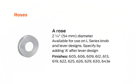 Schlage 09-506 06A Outside Lever and Rose Assembly, 06 Lever, A Rose
