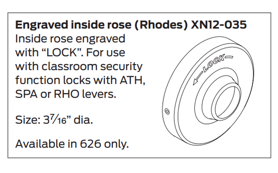 Schlage XN12-035 Door Lock Indicator Rose, Rhodes Lever