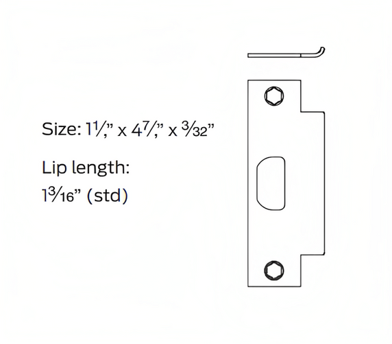 Schlage 10-025 1316 ANSI Strike, 1-1/4" x 4-7/8", 1-3/16" Lip (Standard)