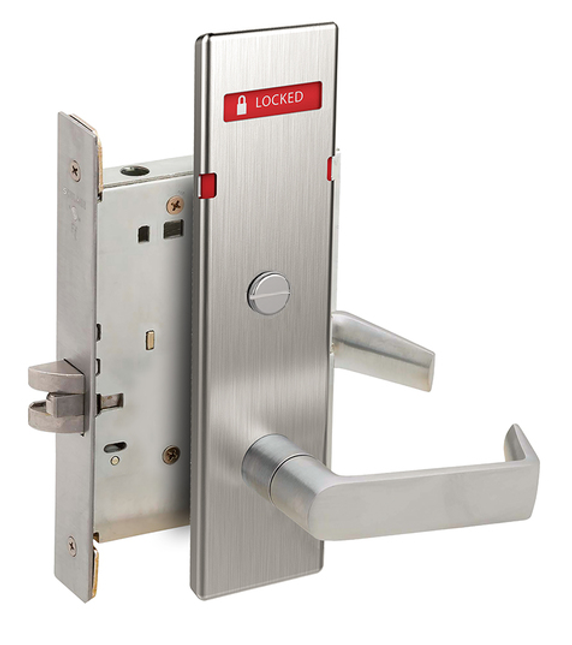 Schlage L9044 06N L283-721 Privacy and Coin Turn Mortise Lock w/ Exterior Locked/Unlocked Indicator