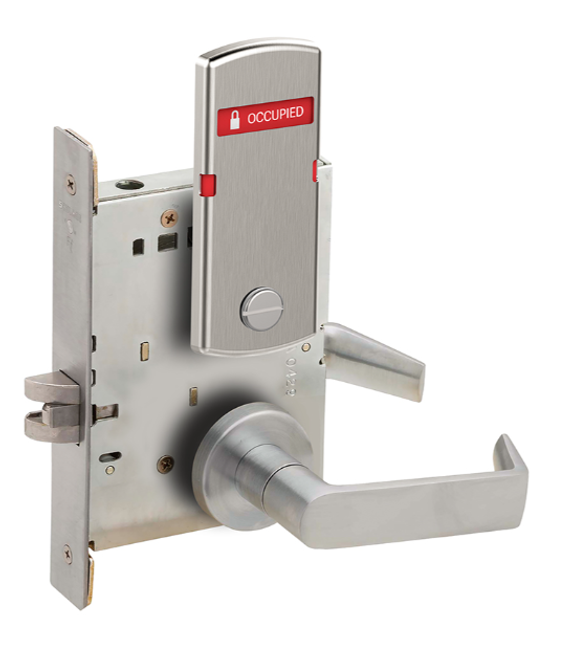 Schlage L9044 06A OS-OCC Privacy and Coin Turn Mortise Lock w/ Vacant/Occupied Indicator