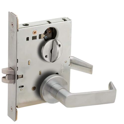 Schlage L9044 06A Mortise Privacy with Coin Turn Outside Lock, w/ 06 Lever and A Rose