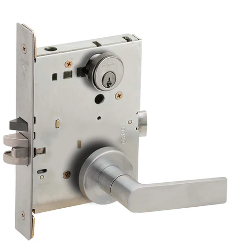 Schlage L9076P 01A Classroom Holdback Mortise Lock, w/ 01 Lever and A Rose