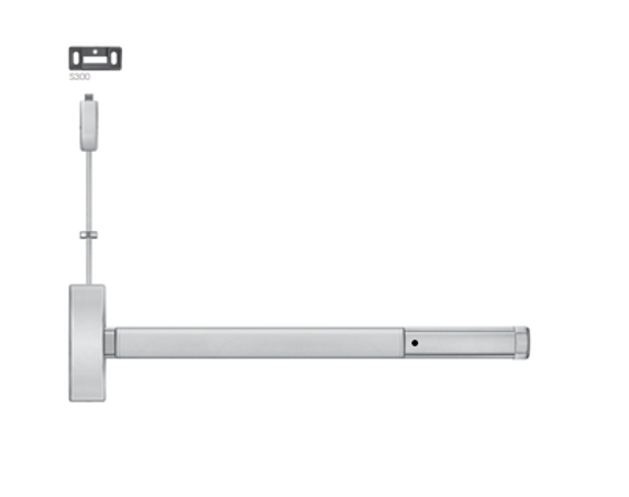 PHI Precision 2208LBR Surface Vertical Rod Exit Device, Key Locks/Unlocks Lever/Knob Prep (No Trim), Less Bottom Rod