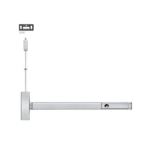 PHI Precision 2201LBRCD Cylinder Dogging Surface Vertical Rod Exit Device, Exit Only, Less Bottom Rod