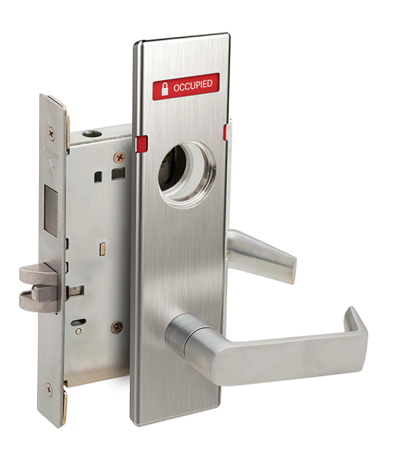 Schlage L9466L 06N OS-OCC Utility Room/Storeroom Mortise Lock w/ Exterior Vacant/Occupied Indicator