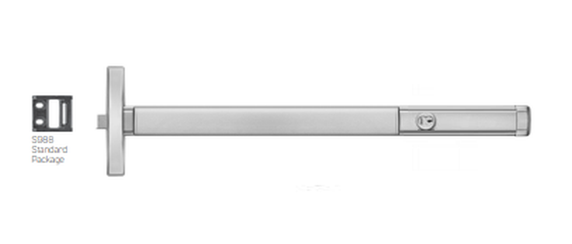 PHI Precision 2401CD Cylinder Dogging Narrow Stile Rim Exit Device, Exit Only