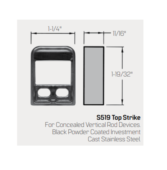 PHI Precision 2603LBR Narrow Stile Concealed Vertical Rod Exit Device, Less Bottom Rod, Key Retracts Latchbolt Prep (No Trim)