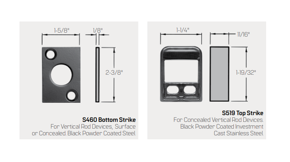 PHI Precision 2702 Wood Door Concealed Vertical Rod Exit Device, Dummy Trim Prep