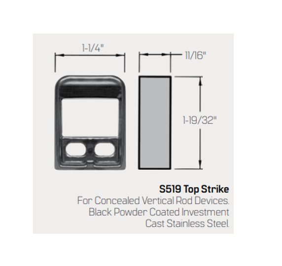 PHI Precision FL2803LBR Fire Rated Concealed Vertical Rod Exit Device, Less Bottom Rod, Key Retracts Latchbolt Prep (No Trim)