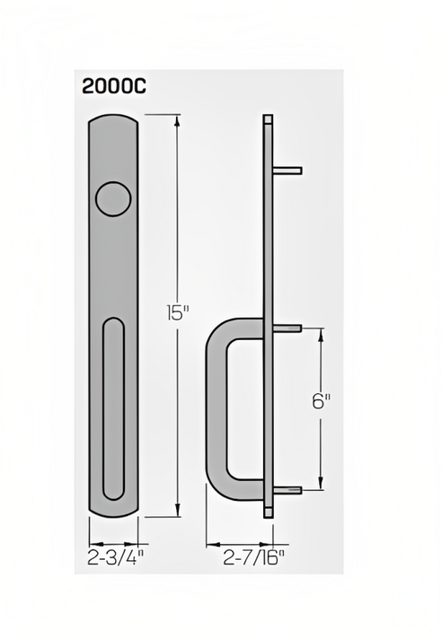 PHI Precision 2002C Narrow Stile Dummy Trim, "C" Design Pull