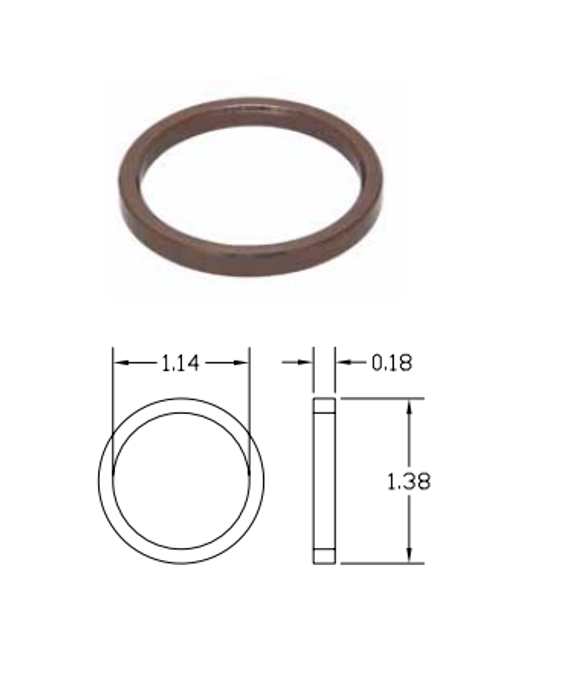 Kaba Ilco 861D Mortise Cylinder Solid Collar, 1/8" Thick