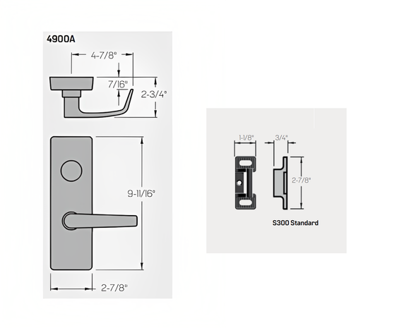 PHI Precision E2103 4908A Electric Rim Exit Device with 4908A Trim, Key Retracts Latchbolt