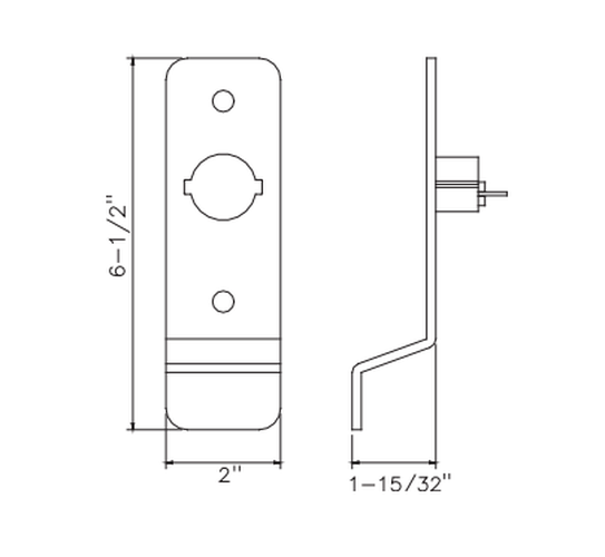 Detex 03PN PN Pull Plate Key Retracts Latch w/ Cylinder Hole for Value Series Devices