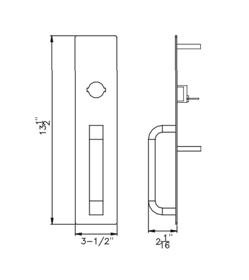 Detex 02A Dummy Trim with "A" Straight Pull Trim for Value Series Devices