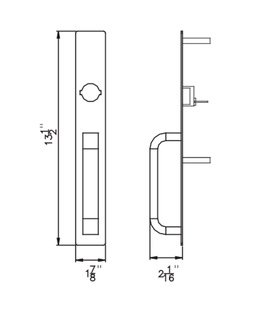 Detex 02AN Dummy Trim with "AN" Straight Pull Trim for Value Series Devices