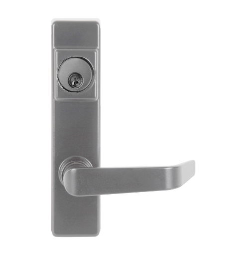 Detex 09BN W-CYL KA Storeroom Lever Trim w/ Cylinder for Value Series Devices