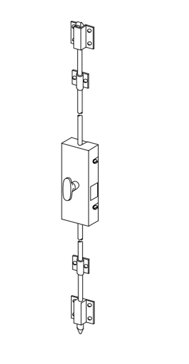 Detex VRA-143B ECL-230 Vertical Rod Assembly, Inside Locking Only