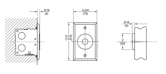 Rixson 989 689 Electromagnetic Door Holder/Release, Low Projection Wall
