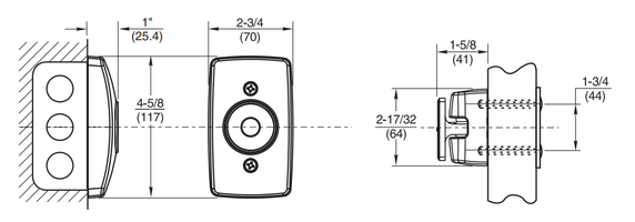 Rixson 997M 689 Electromagnetic Door Holder/Release, Wall Mounted