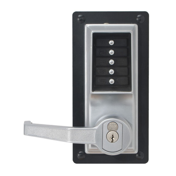 Kaba Simplex LLP1020C Pushbutton Exit Trim w/ Combination and Key Override, Accepts Corbin Russwin 6-Pin LFIC, LHR Doors