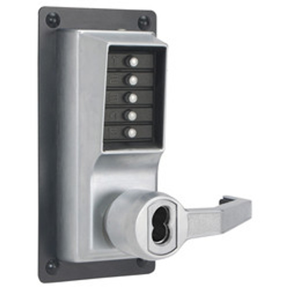 Kaba Simplex LRP1020M Pushbutton Exit Trim w/ Combination and Key Override, Accepts Medeco LFIC, RHR Doors