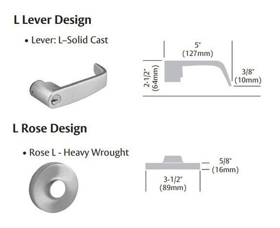 Sargent LC-10XG70 LL Electromechanical Cylindrical Lever Lock (Fail Safe), Less Cylinder