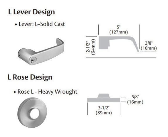 Sargent LC-10XG71 LL Electromechanical Cylindrical Lever Lock (Fail Secure), Less Cylinder